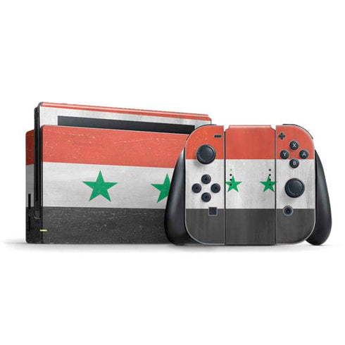 Syria Flag Distressed Nintendo Switch Bundle Skin